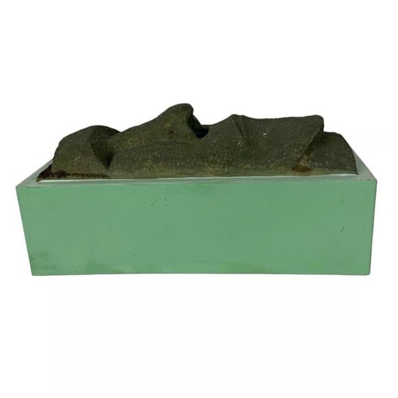 Tissue Box Cover Holder Easter Island Moai Tiki Head Dum Dum Green Rotary Hero - Picture 4 of 8